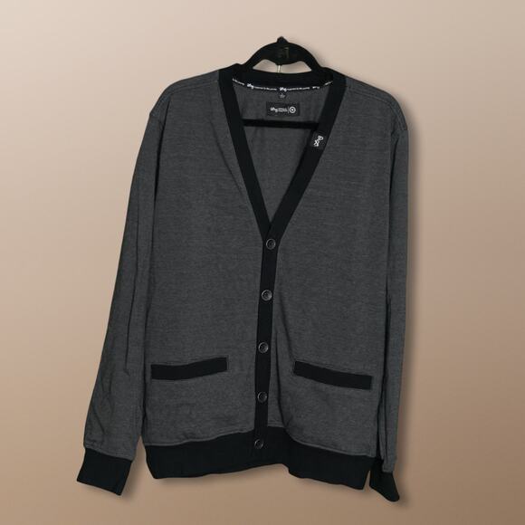 LRG Gray/Black Button-Down Cardigan - Size Large - Picture 1 of 6